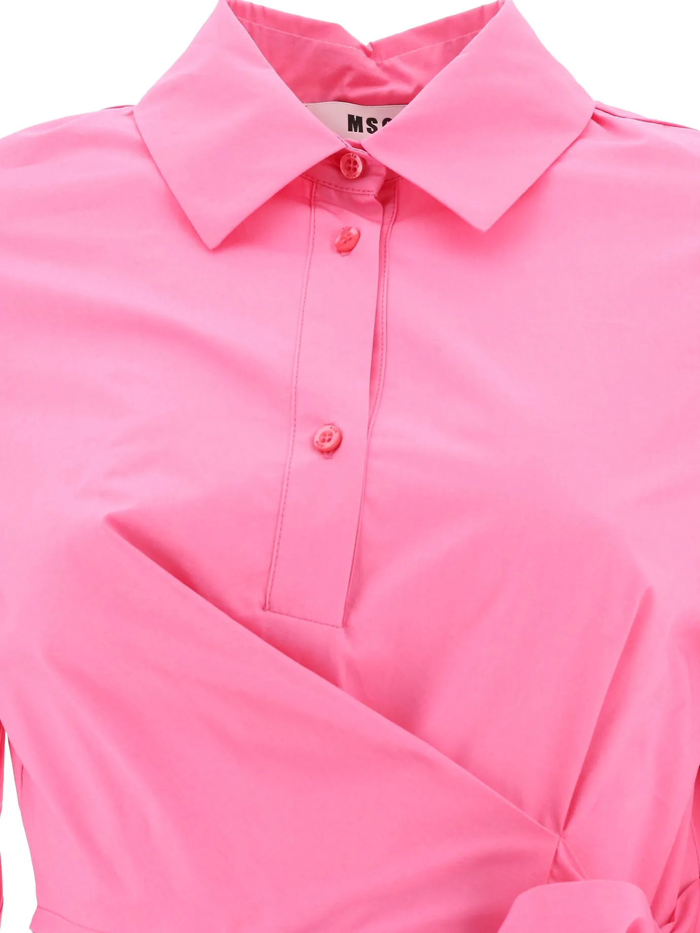 MSGM Belted Flared Mini Shirt Dress