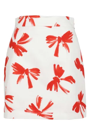 MSGM Bow Print Slim-Cut Mini Skirt