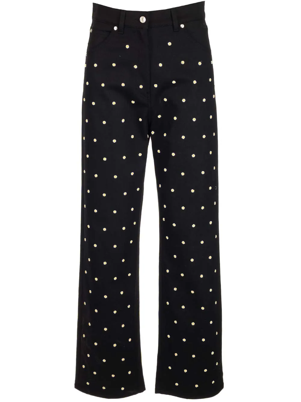 MSGM Floral Embroidered Straight-Leg Jeans