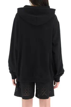 MSGM Floral Logo Embroidered Hoodie