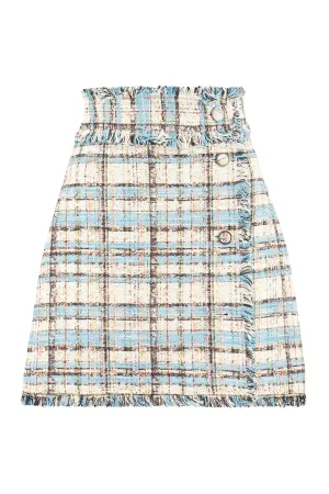 MSGM Frayed Edge Tweed Mini Skirt