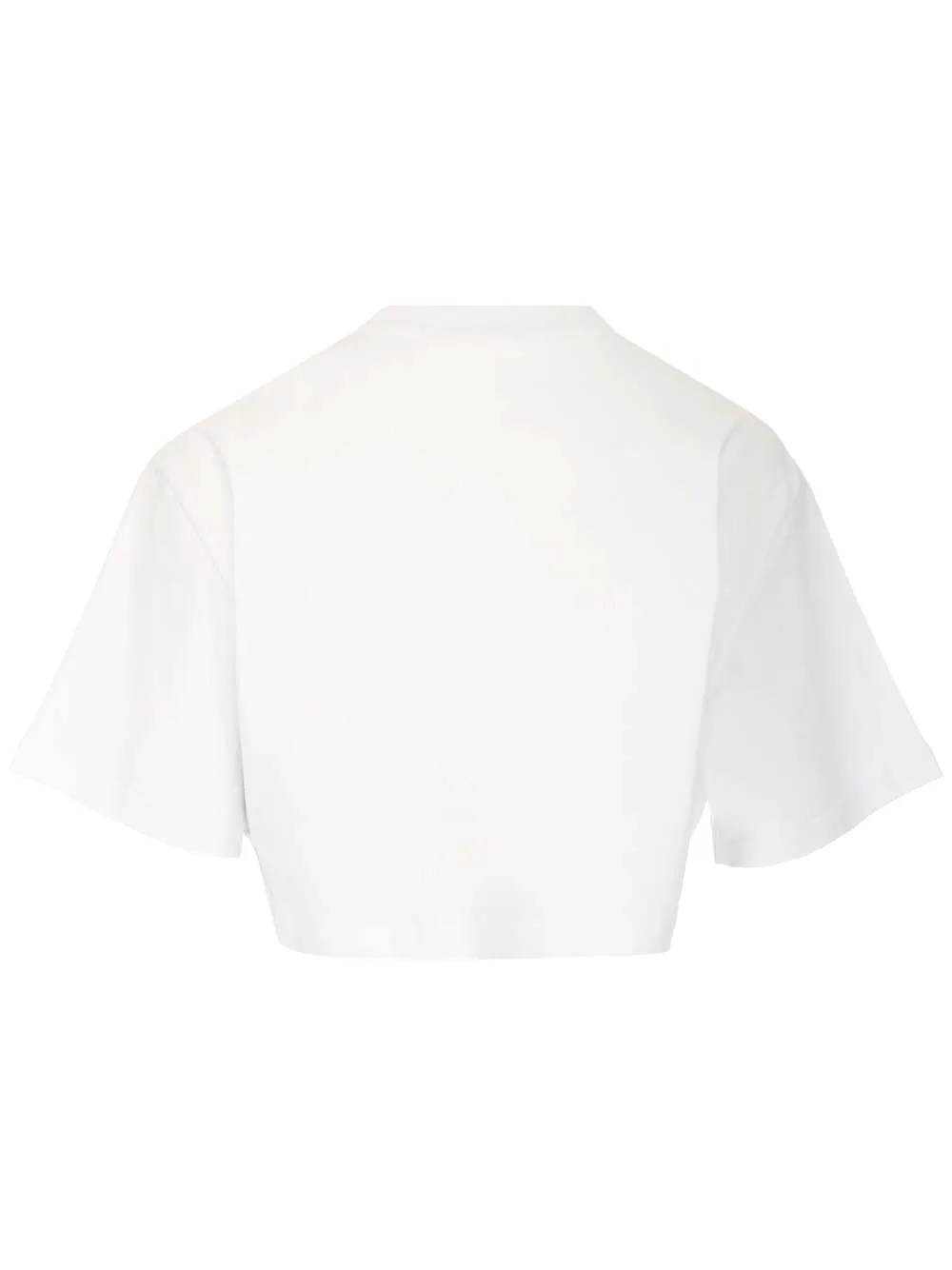 MSGM Graphic Logo Print Cropped T-Shirt