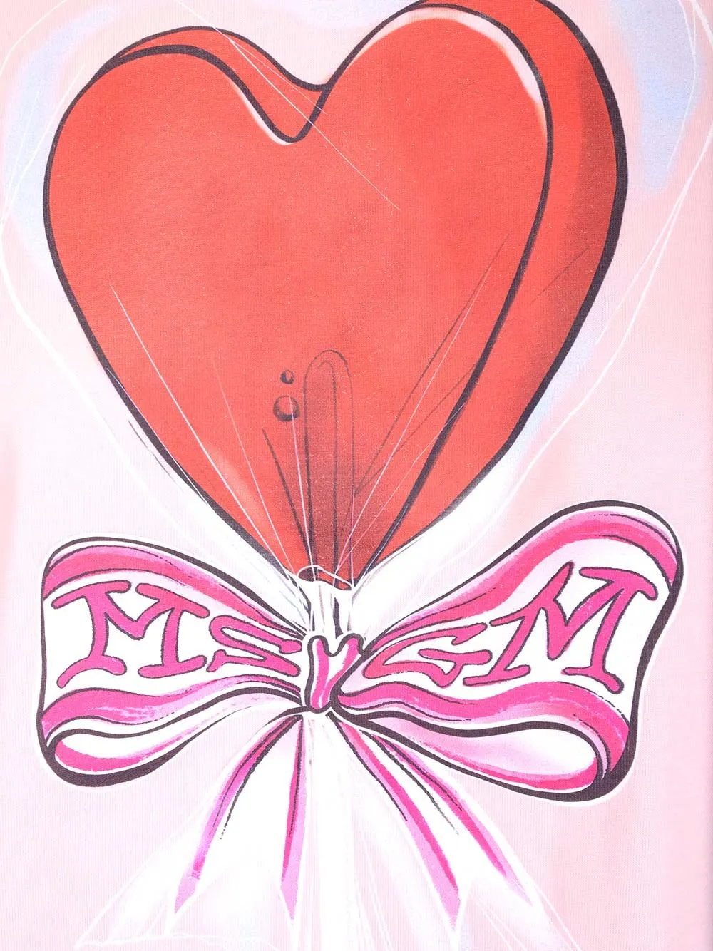 MSGM Heart Printed Crewneck T-Shirt