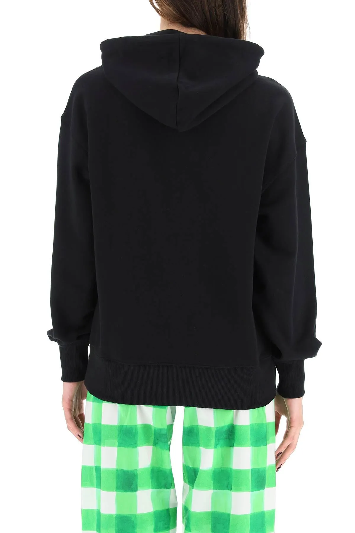 MSGM Joy Of Life Slogan Embroidered Drawstring Hoodie