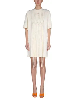 MSGM Logo Detailed Draped T-Shirt Dress
