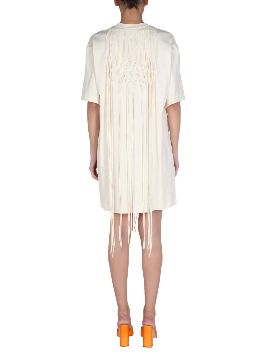 MSGM Logo Detailed Draped T-Shirt Dress