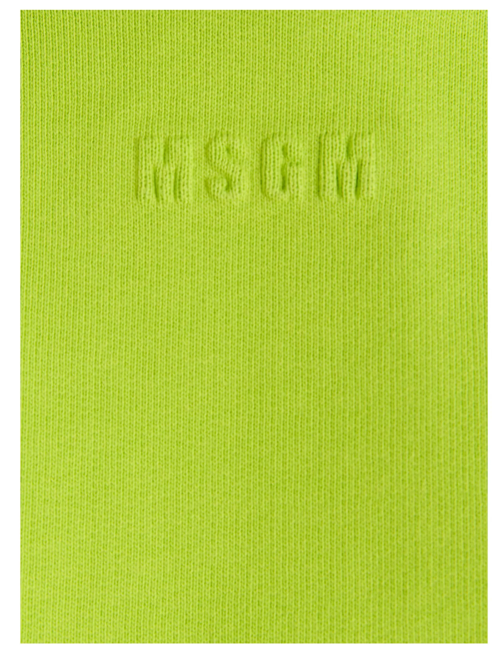 MSGM Logo Embossed Cropped Drawstring Hoodie