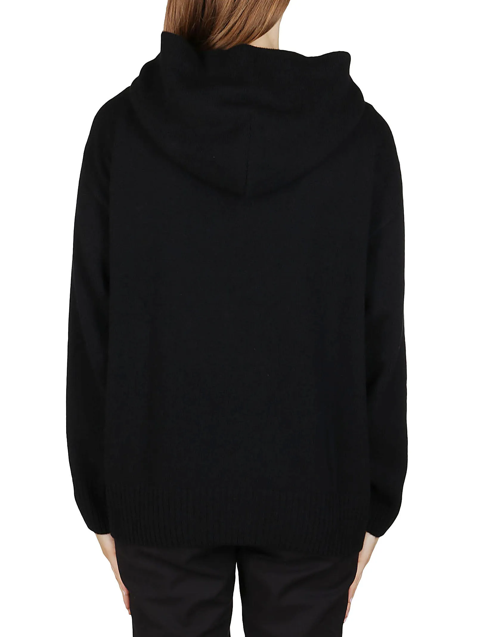 MSGM Logo Embroidered Ribbed Hoodie