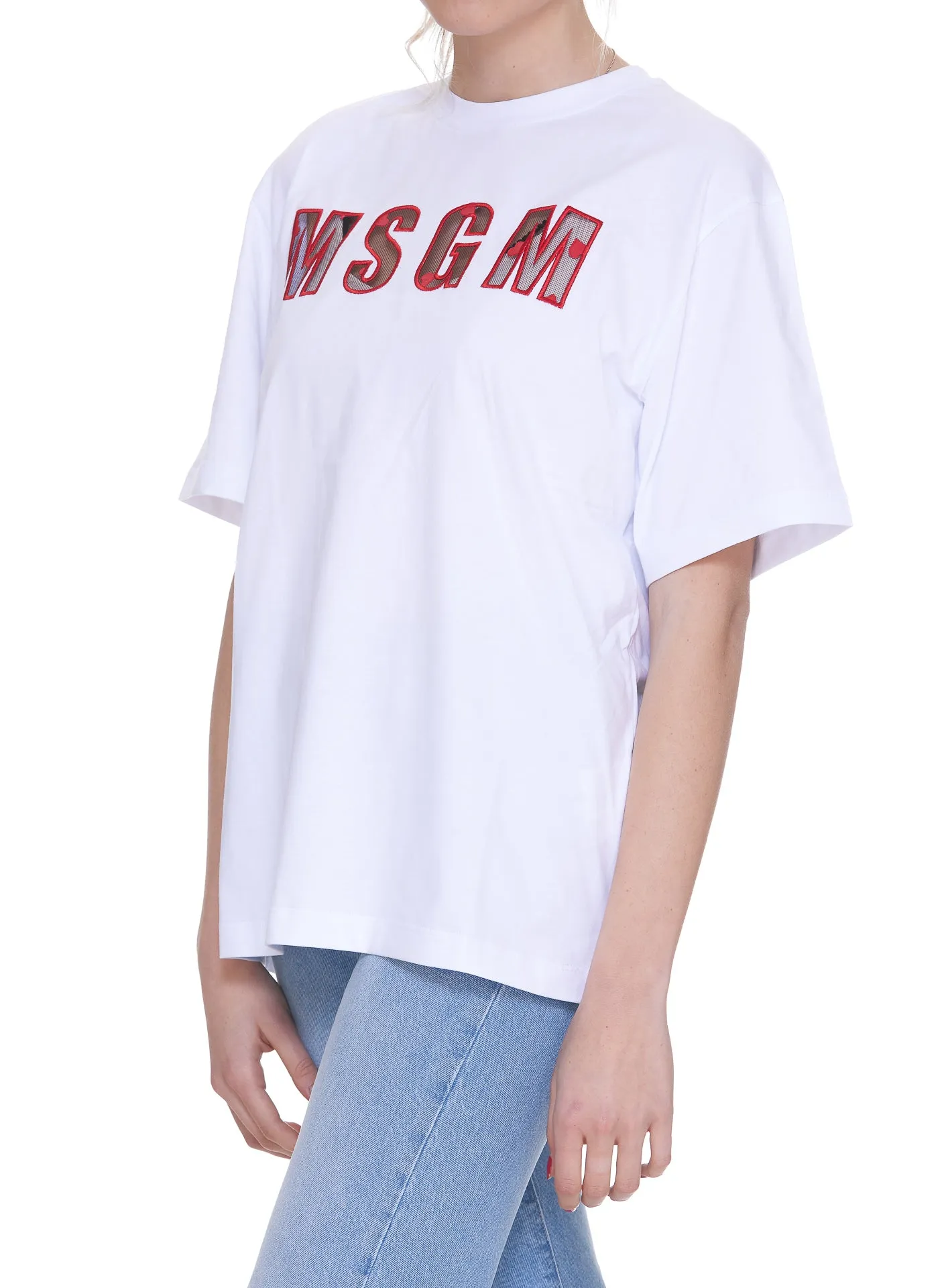 MSGM Logo Print Crewneck T-Shirt