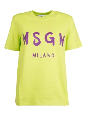 MSGM Logo Print Crewneck T-Shirt