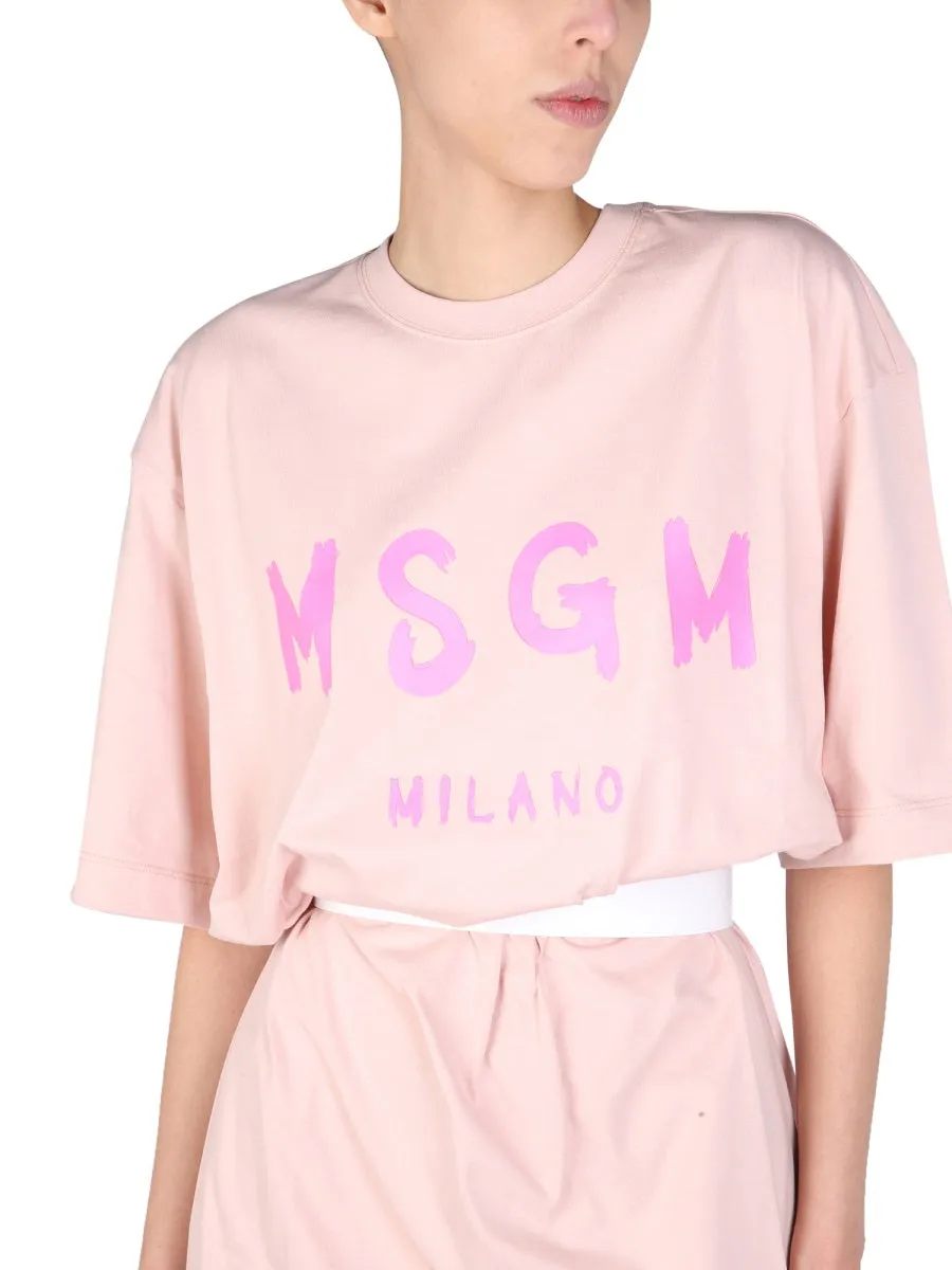 MSGM Logo Print T-Shirt Dress