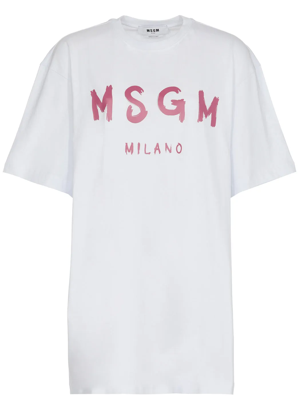 MSGM Logo Printed Crewneck T-Shirt Dress