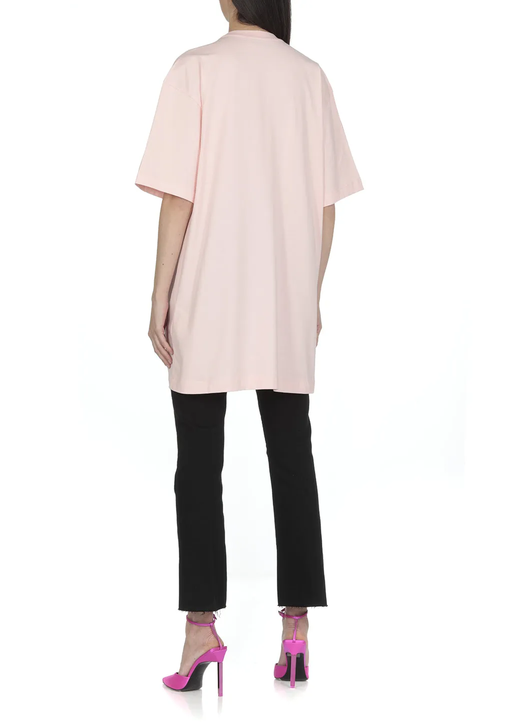 MSGM Logo Printed Crewneck T-Shirt Dress
