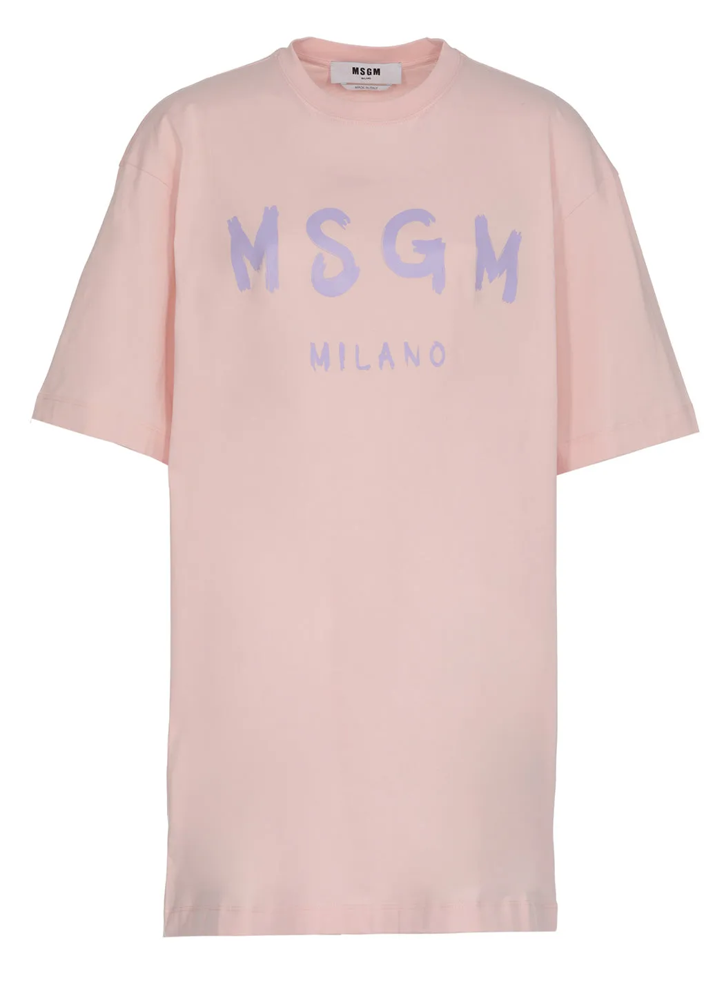 MSGM Logo Printed Crewneck T-Shirt Dress