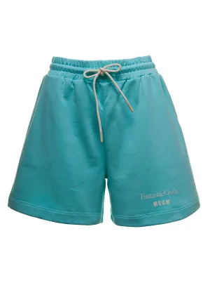 MSGM Logo Printed Drawstring Bermuda Shorts