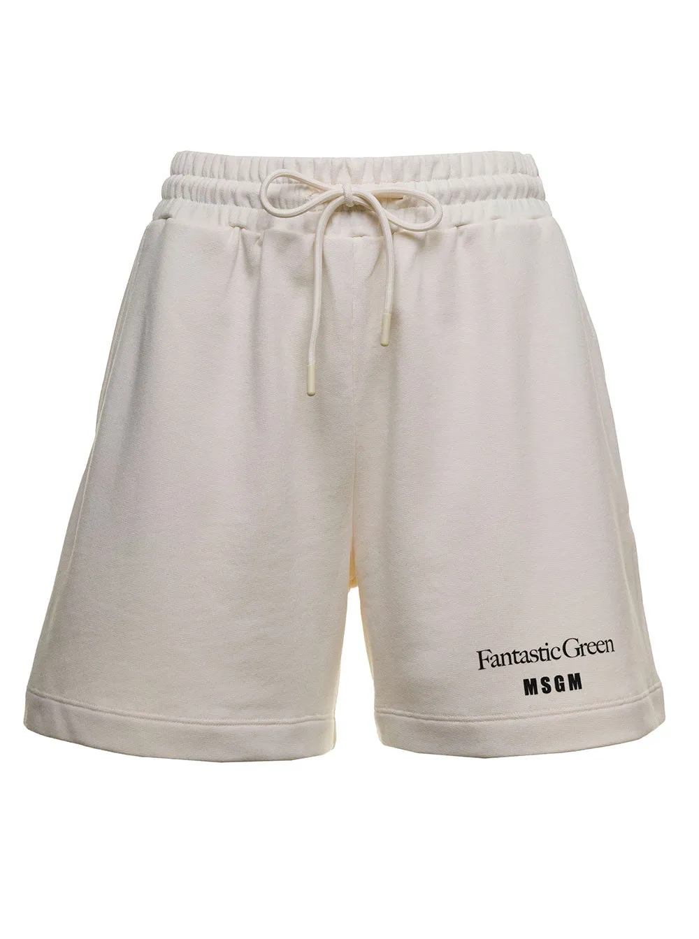 MSGM Logo Printed Drawstring Bermuda Shorts