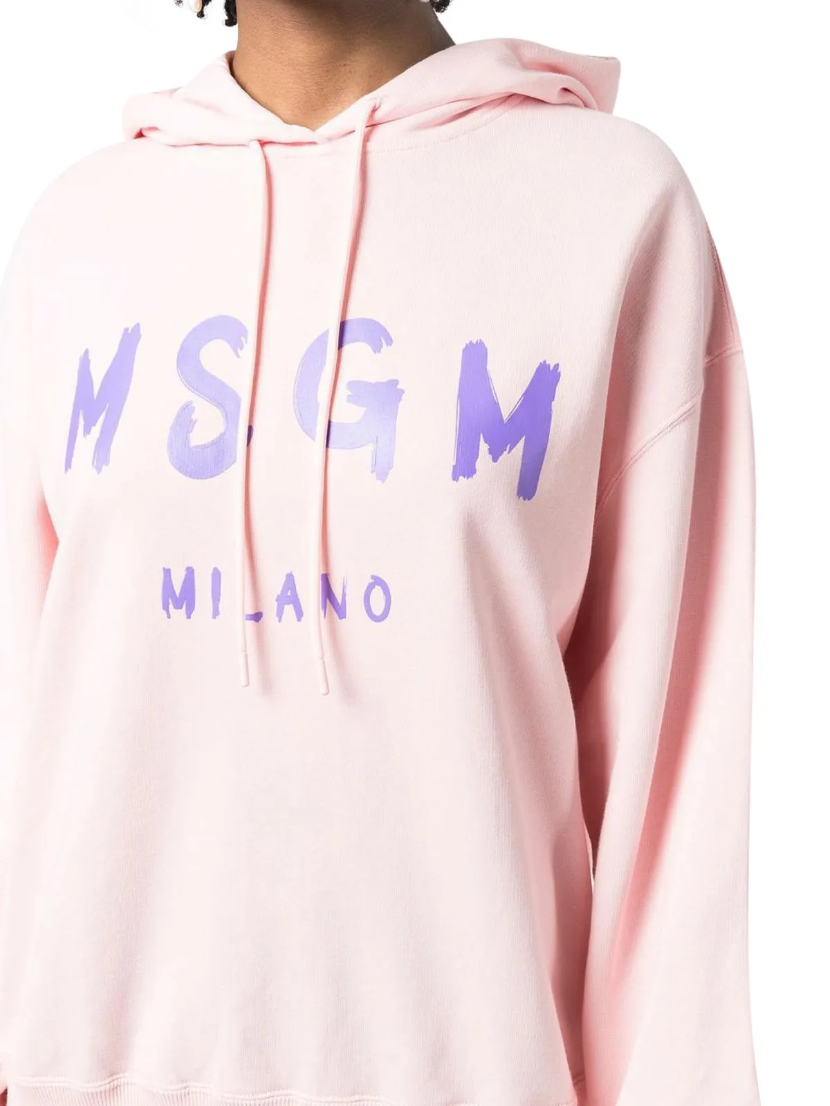 MSGM Logo Printed Drawstring Hoodie