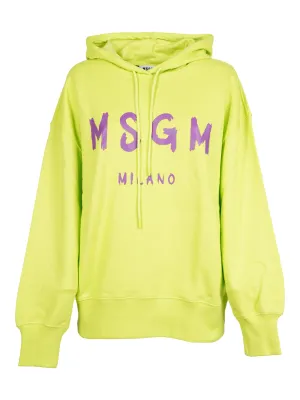 MSGM Logo Printed Drawstring Hoodie