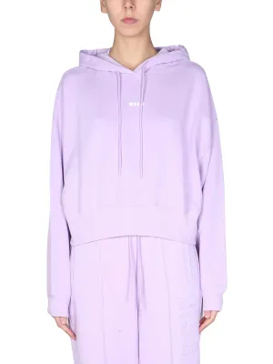 MSGM Logo Printed Drawstring Hoodie