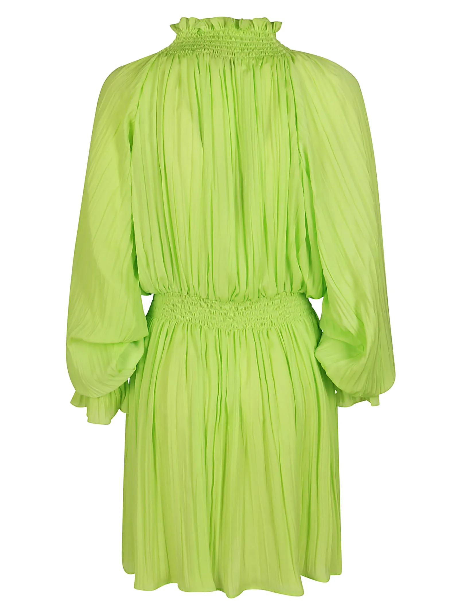 MSGM Pleated High-Neck Mini Dress