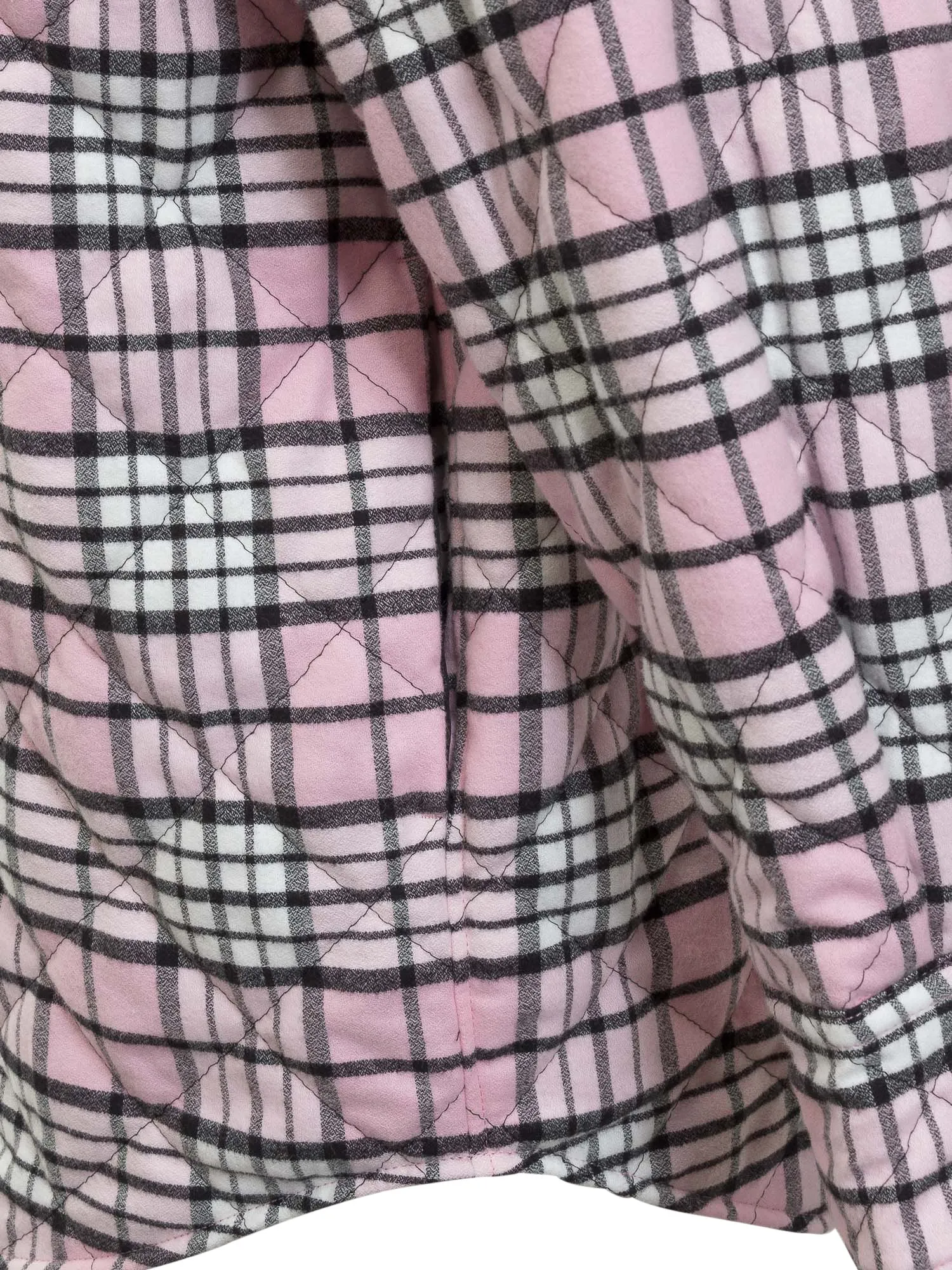 MSGM Quilted Check Patterned Curved Hem Shirt Jacket