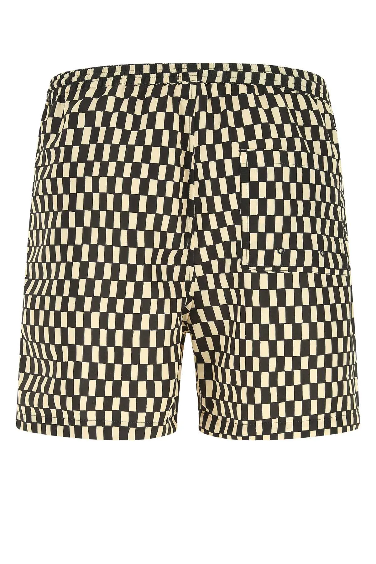Nanushka Check Pattern Logo Plaque Swim Shorts