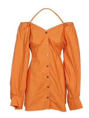 Nanushka Halter-Neck Mini Shirt Dress