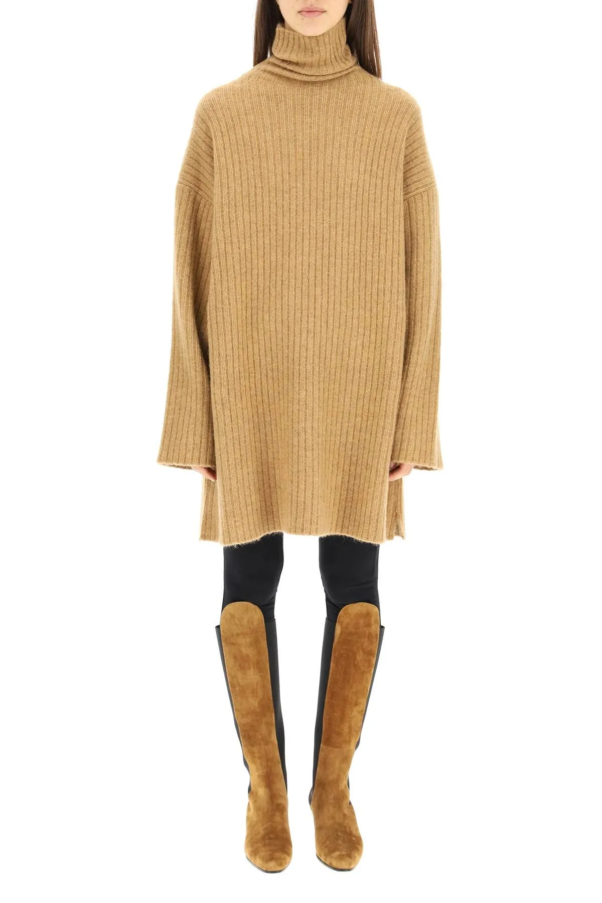 Nanushka Ribbed High-Neck Jumper Dress