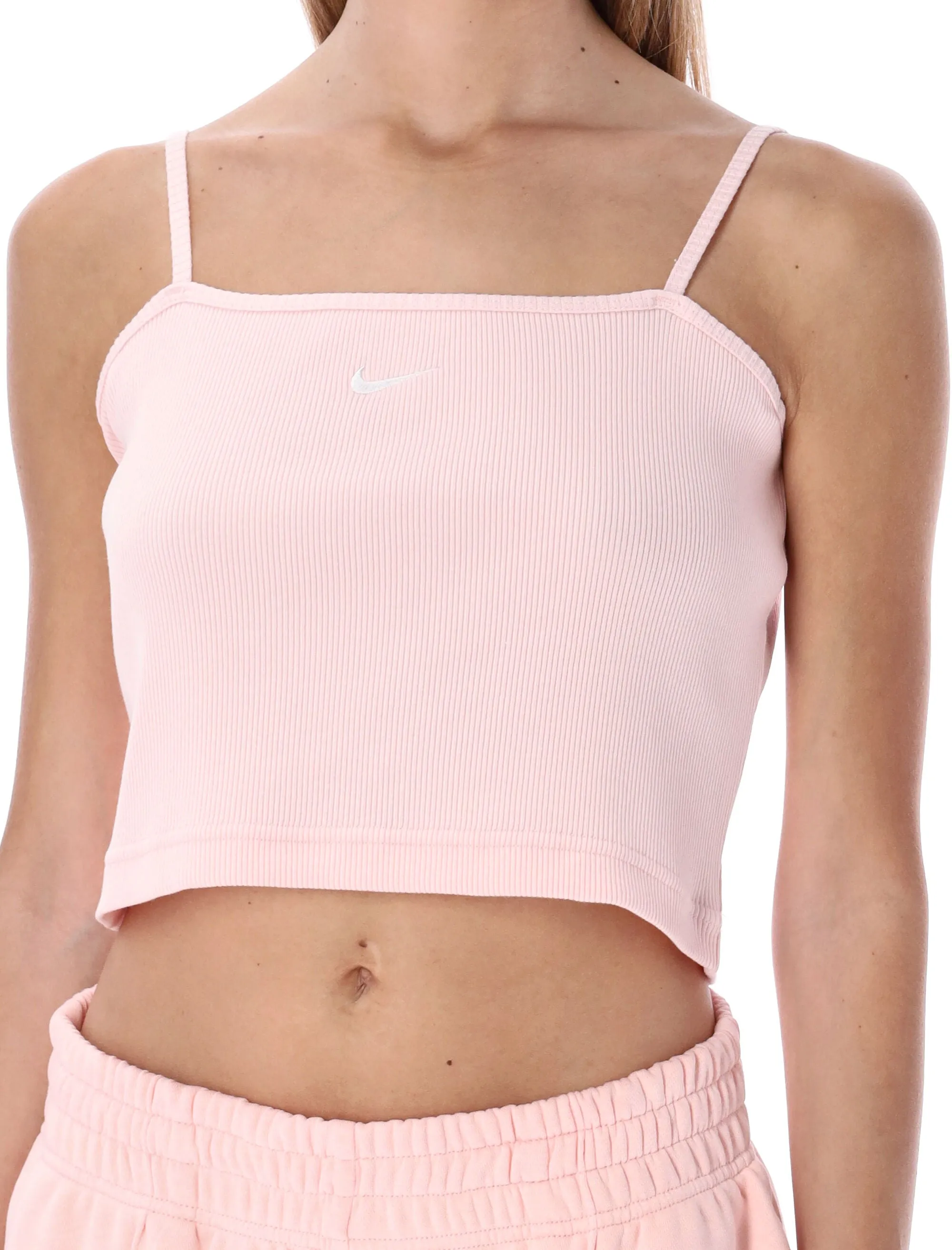Nike Logo Embroidered Cropped Tank Top