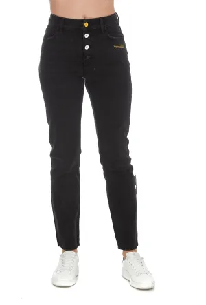 Off-White Buttoned Straight Leg Jeans