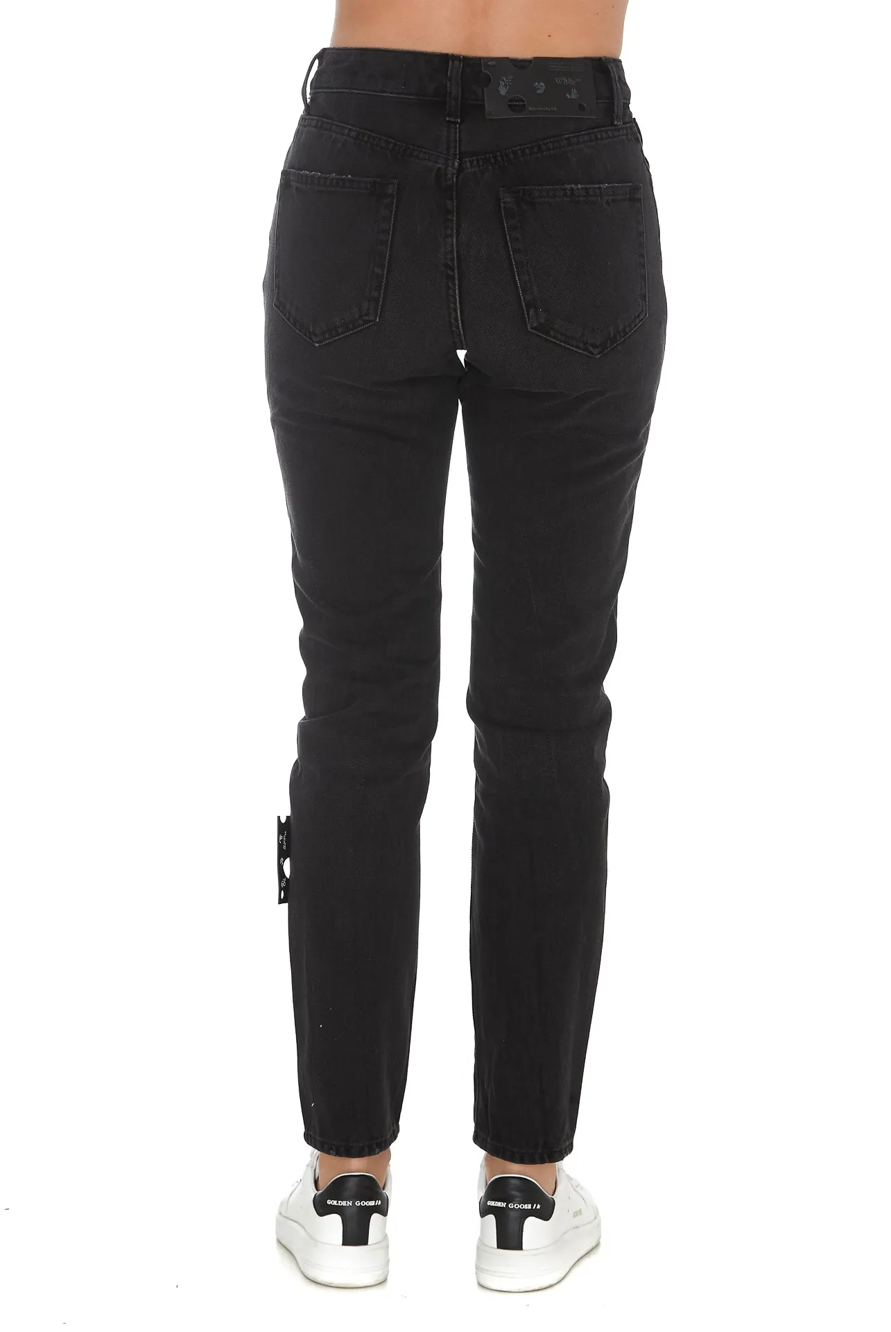 Off-White Buttoned Straight Leg Jeans