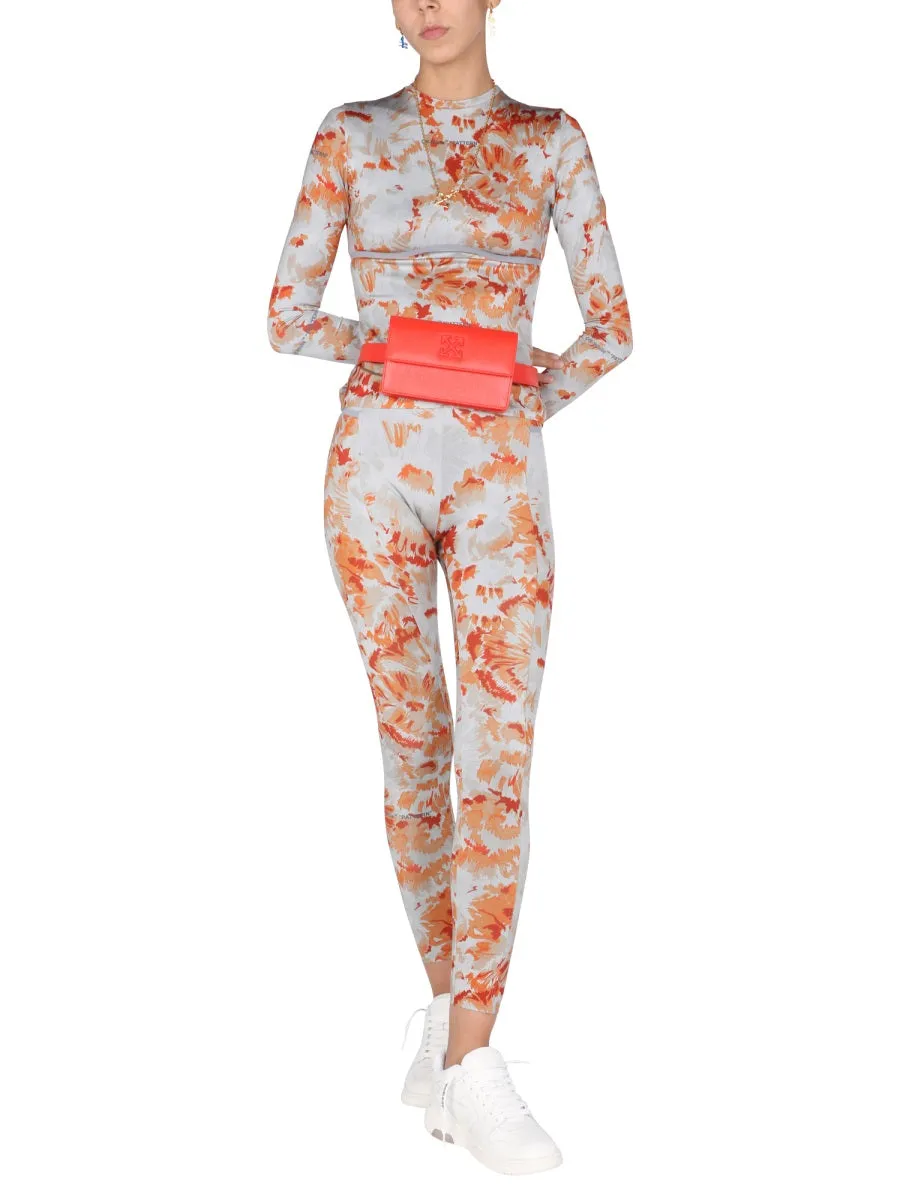 Off-White Floral Printed Long Sleeve T-Shirt