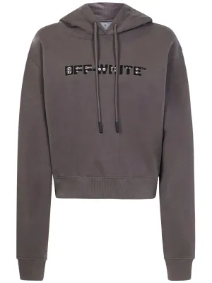 Off-White Logo Embellished Drawstring Hoodie