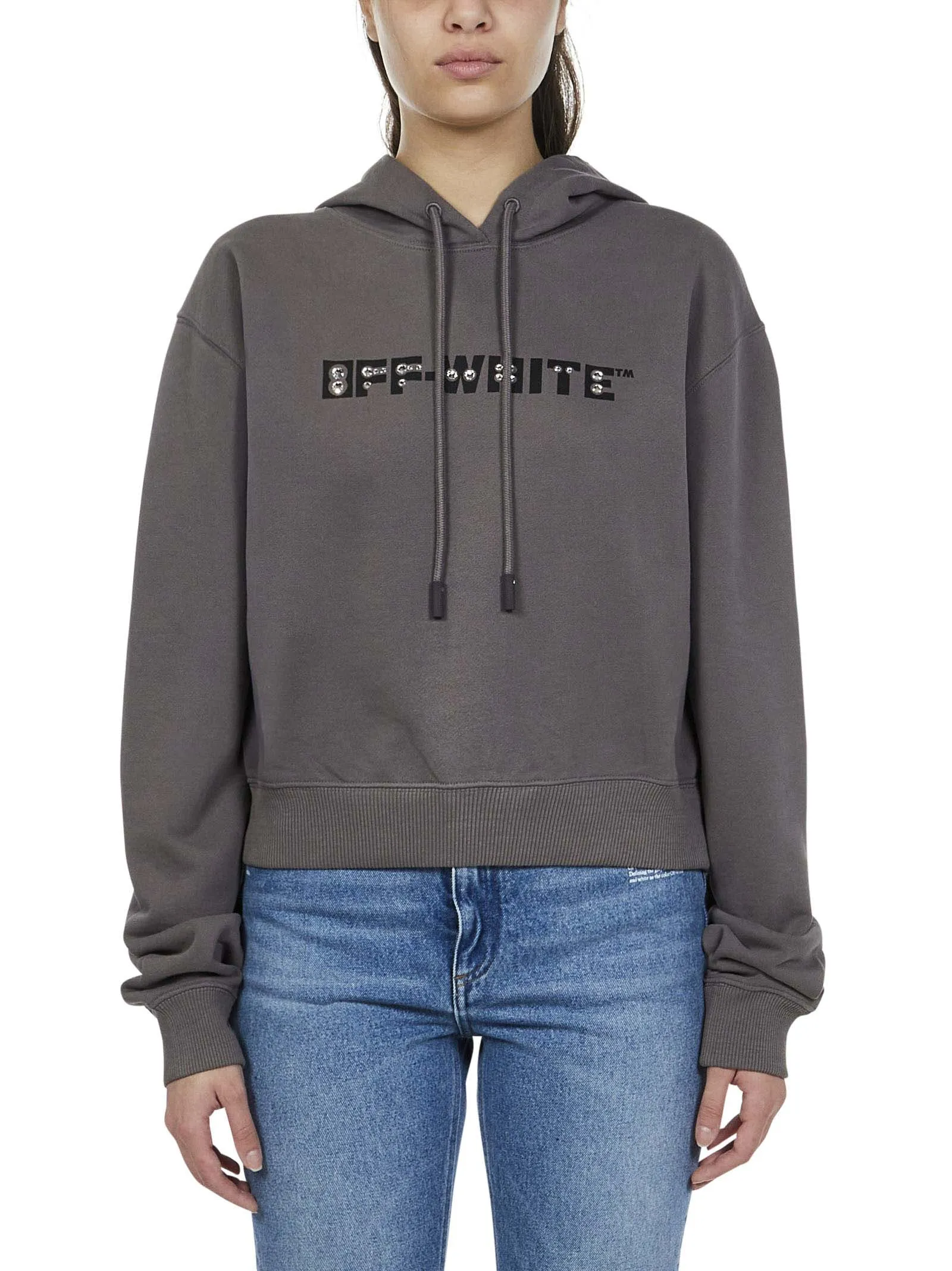 Off-White Logo Embellished Drawstring Hoodie