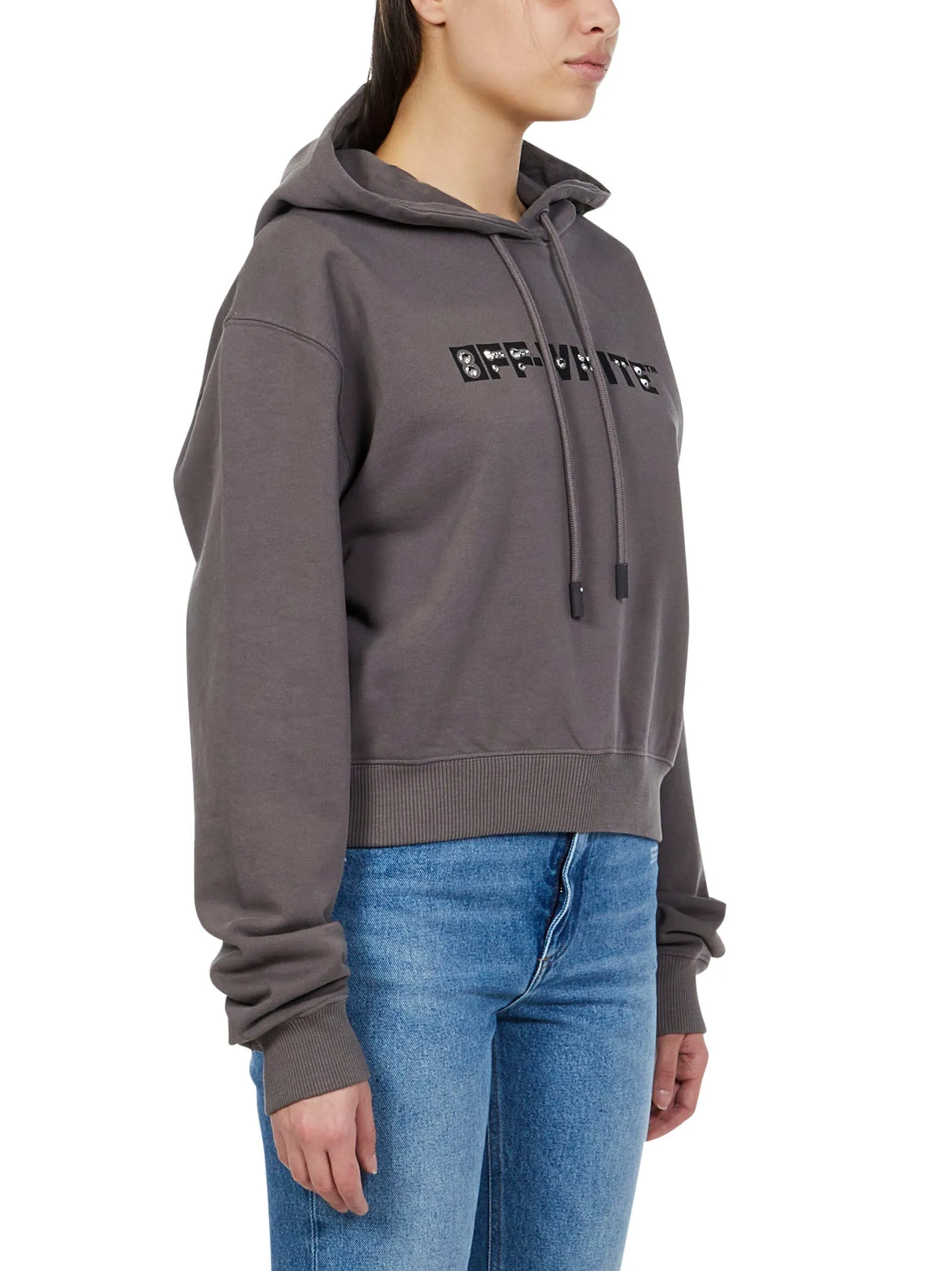 Off-White Logo Embellished Drawstring Hoodie