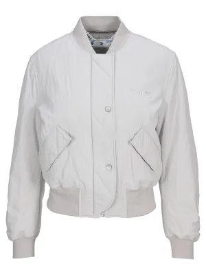 Off-White Logo Embroidered Bomber Jacket