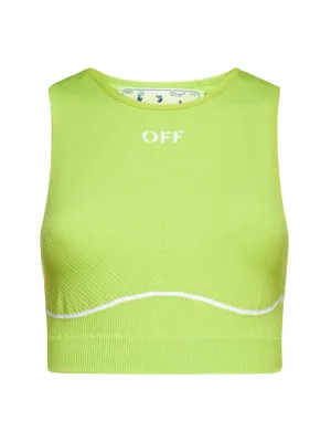 Off-White Logo Embroidered Sleeveless Cropped Top