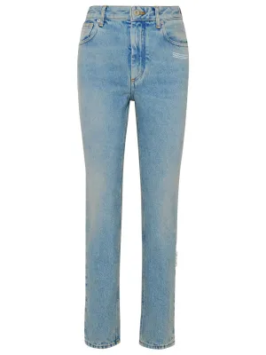 Off-White Logo Patch Straight Leg Jeans