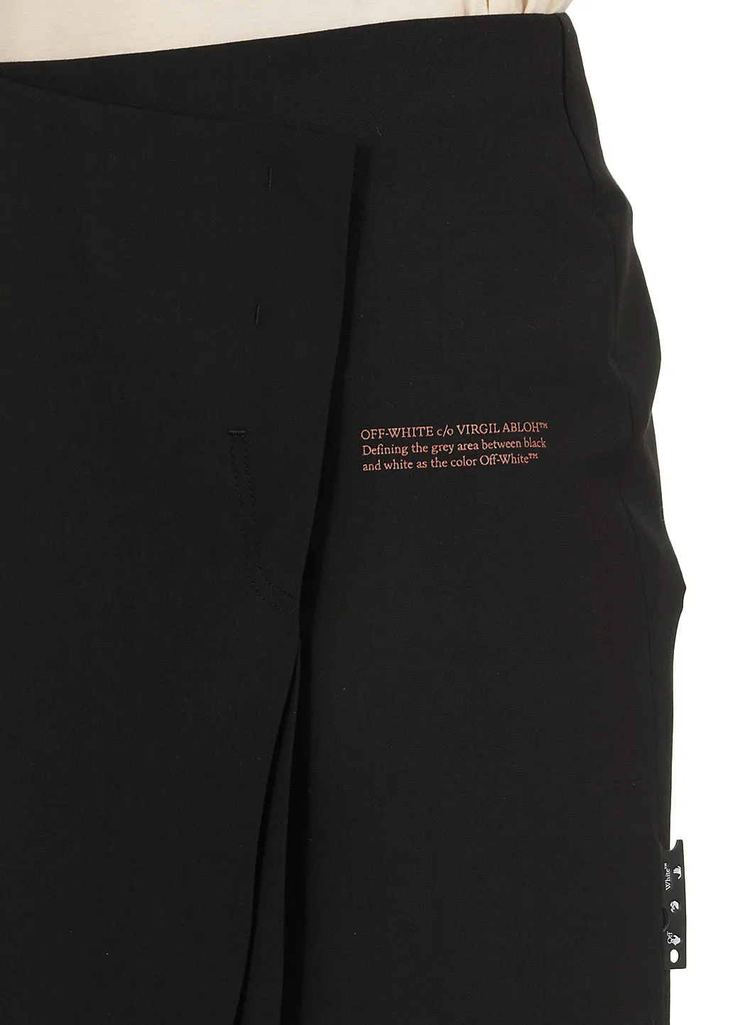 Off-White Logo Print Wrap Mini Skirt