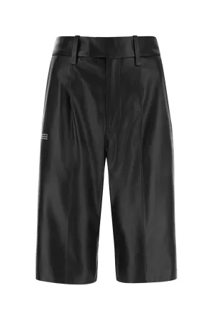 Off-White Logo Printed Leather Shorts