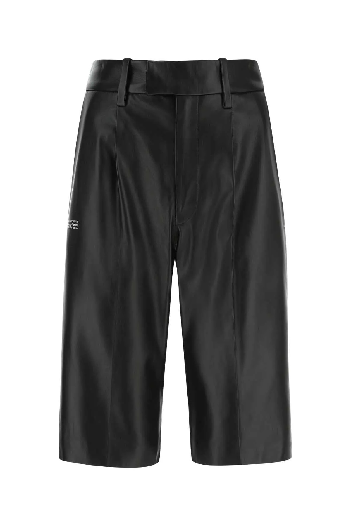 Off-White Logo Printed Leather Shorts