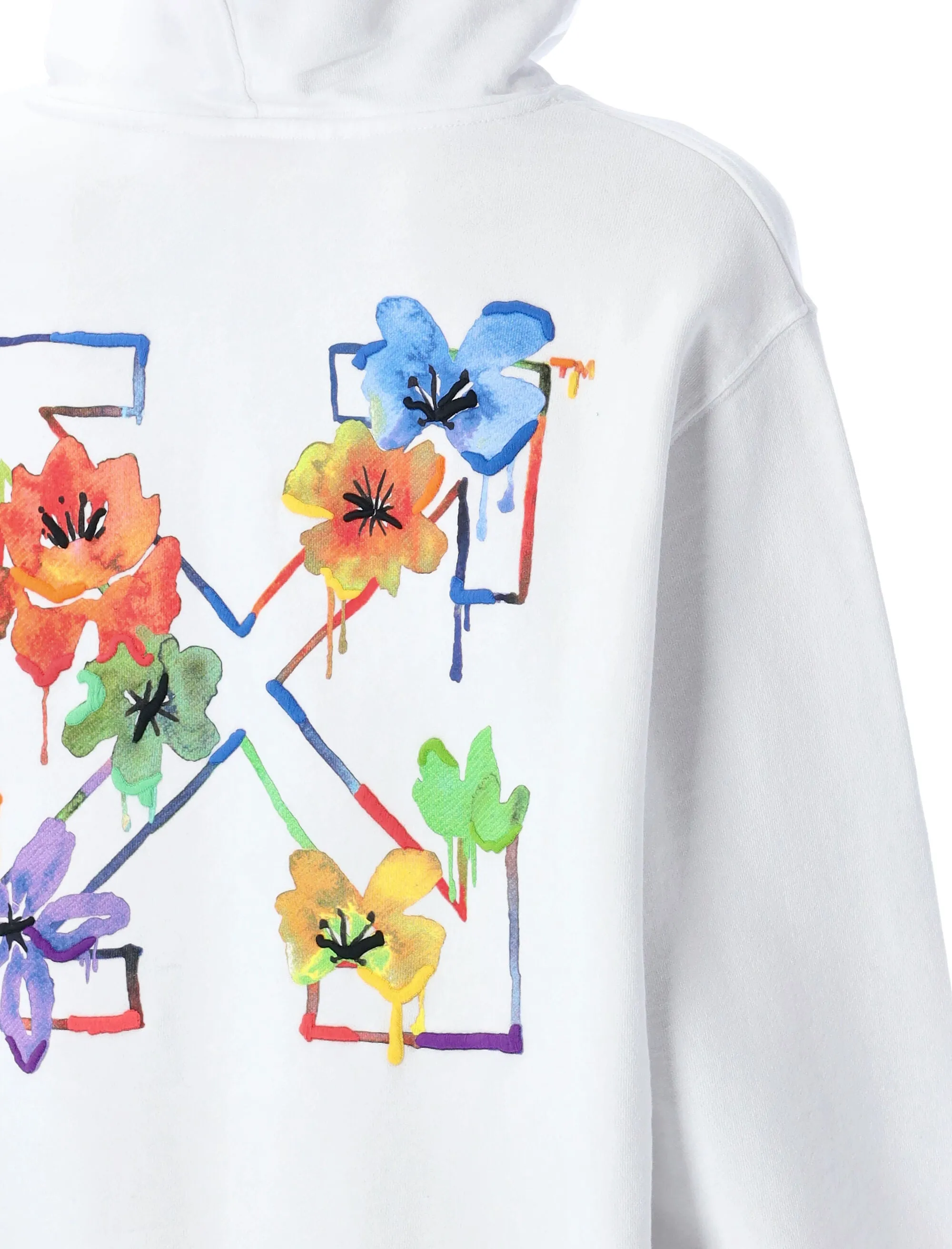Off-White Logo Printed Long-Sleeved Hoodie