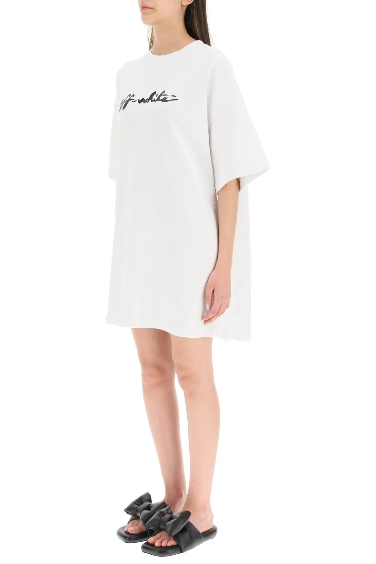 Off-White Logo Printed Mini Shirt Dress