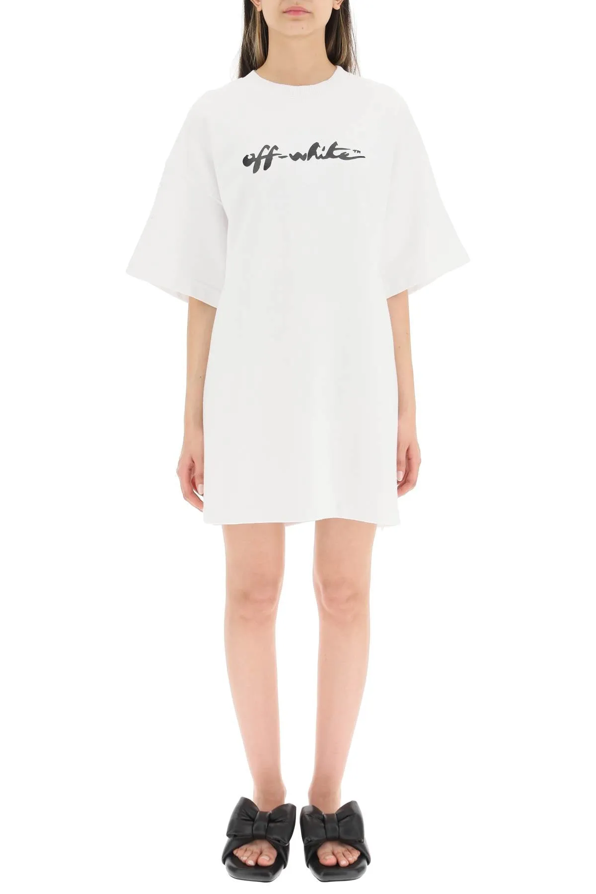 Off-White Logo Printed Mini Shirt Dress