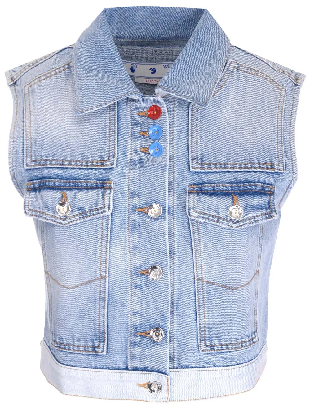 Off-White Sleeveless Denim Jacket