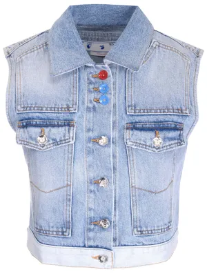 Off-White Sleeveless Denim Jacket