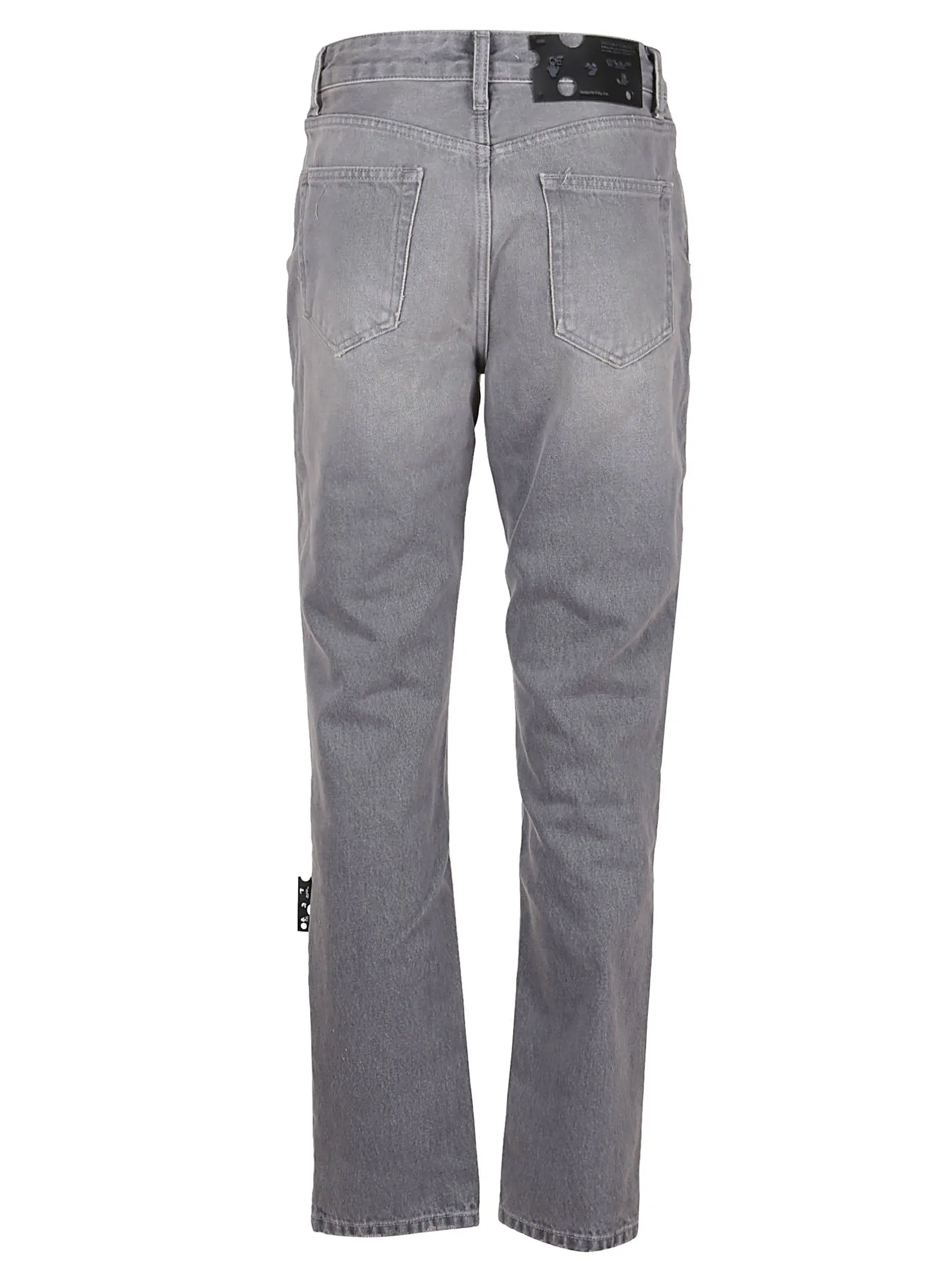 Off-White Slogan Print Straight-Leg Jeans