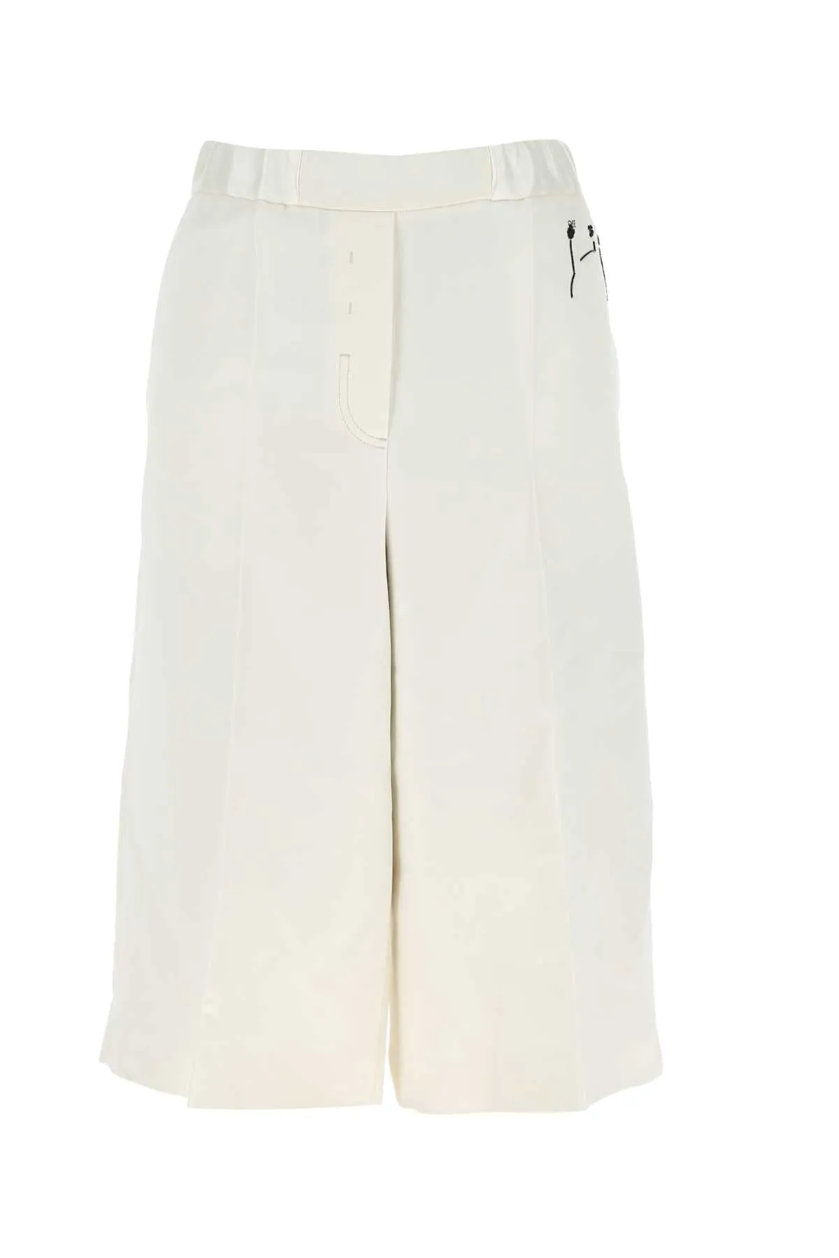 Off-White Wide Leg Cropped Pants