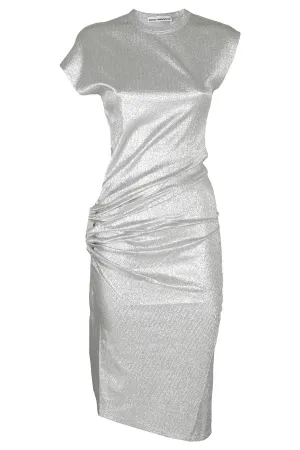 Paco Rabanne Asymmetric Gathered Midi Dress