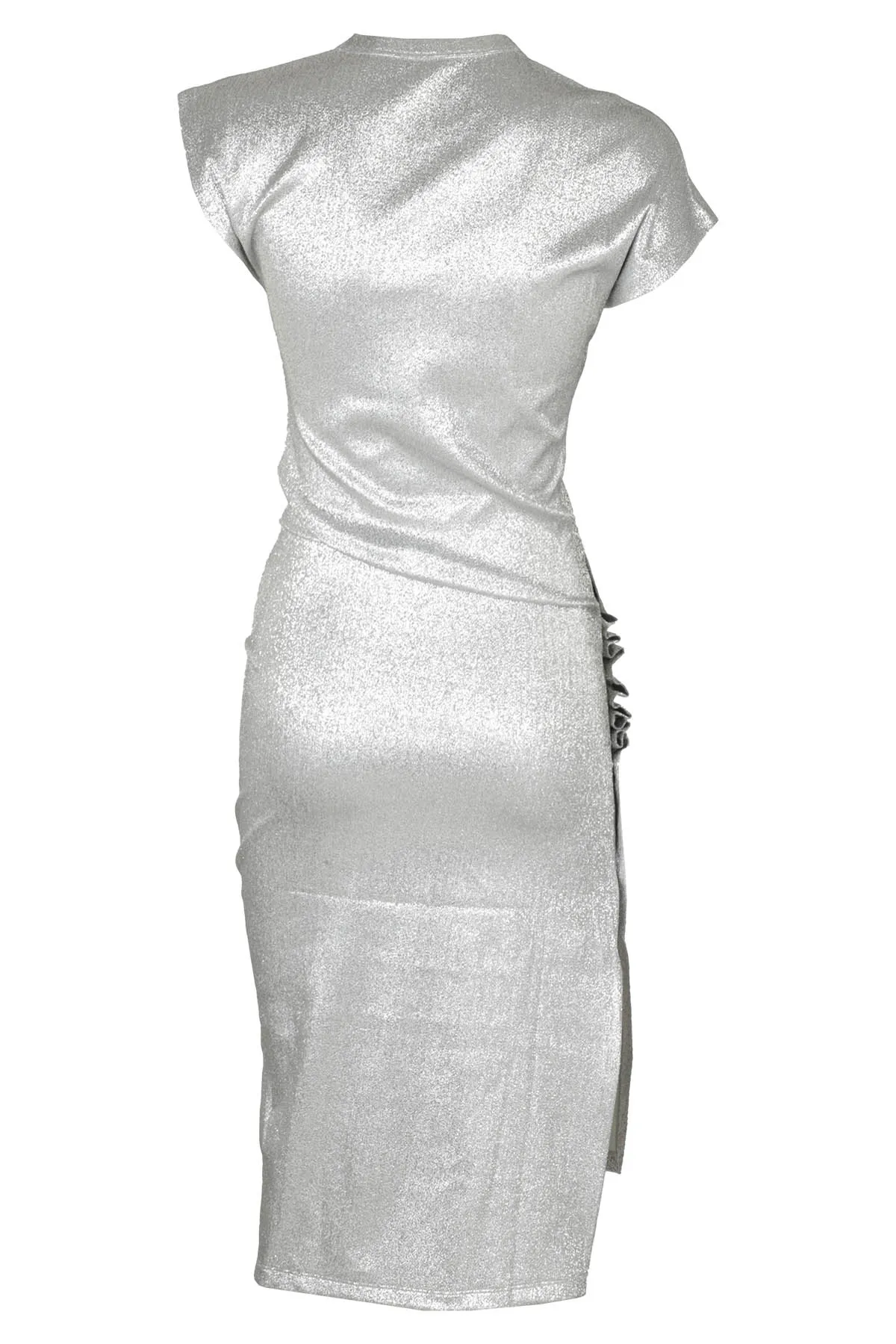 Paco Rabanne Asymmetric Gathered Midi Dress